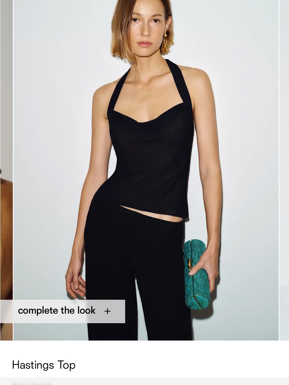 Reformation Black Halter Tank Top